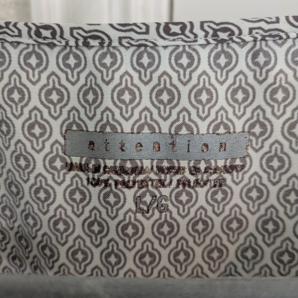 Brown & Off White Patterned Silky V Neck Night Gown Pajama House Dress - Picture 4 of 10